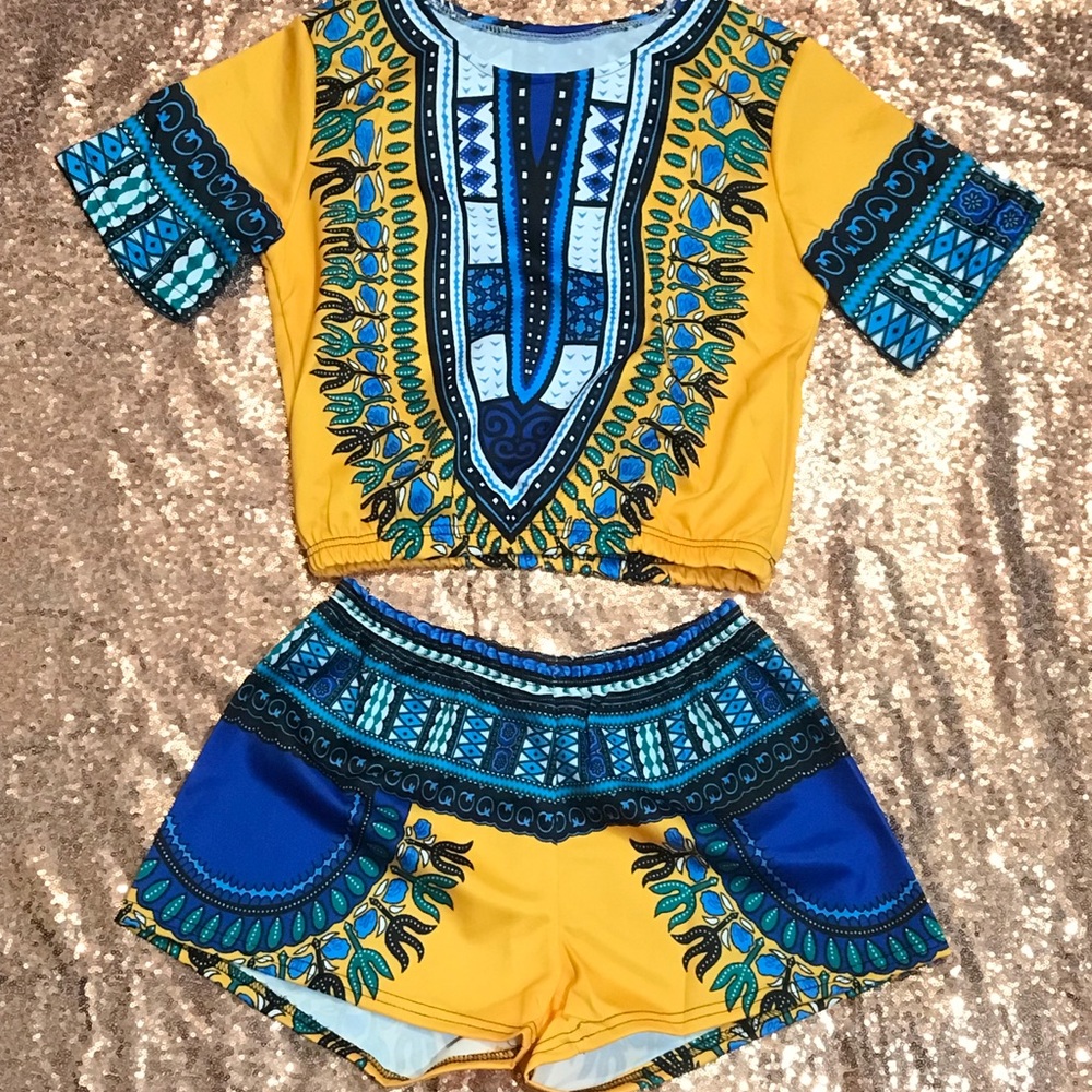 Dashiki 2-Piece Outfit Shorts and Top